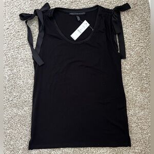 White House Black Market Black Tank Top with Bow Accents